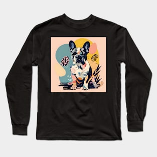 70s French Bulldog Vibes: Pastel Pup Parade Long Sleeve T-Shirt